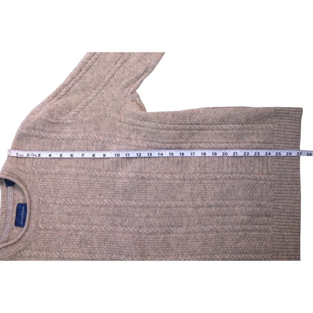 Tommy Bahama Men's XL Brown Lambs Wool Blend Sweater Grandpa‎ Sweater Fisherman